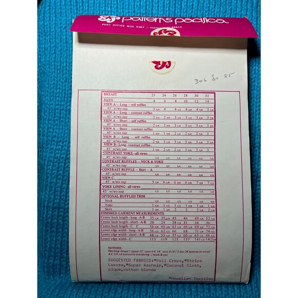 pattern Pacifica 7003 Girls dress ruffle yoke puff sleeve boho size 8 - Picture 4 of 4